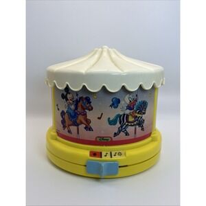 1988 Disney Dreamtime Night Light Carousel Musical Projector Mickey Donald -READ